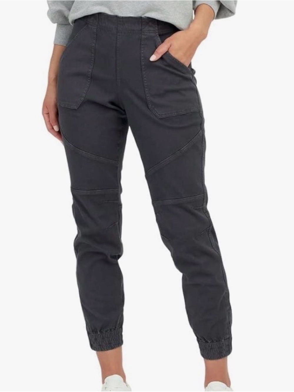 Spanx Pull On Stretch Twill Cargo Pants Gray size Medium